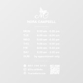 Autocollant Pour Fenêtre Code QR des heures d'ouverture de l'entreprise Icô (Feuille)