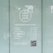 Autocollant Pour Fenêtre Code QR des heures d'ouverture de l'entreprise Log