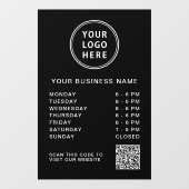 Autocollant Pour Fenêtre Code QR des heures d'ouverture de l'entreprise Noi (Feuille)