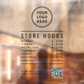 Autocollant Pour Fenêtre Code QR des heures d'ouverture de magasin Logo d'e (Feuille 2)