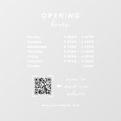 Autocollant Pour Fenêtre Code QR des heures d'ouverture d'entreprise transp (Feuille)