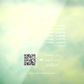 Autocollant Pour Fenêtre Code QR des heures d'ouverture d'entreprise transp (Feuille 3)