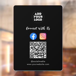 Autocollant Pour Fenêtre Code QR des médias sociaux Instagram & Facebook