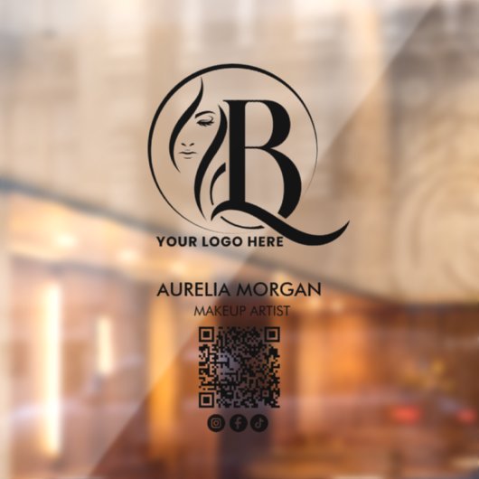 Autocollant Pour Fenêtre Code QR d'icône sociale Script Logo Maquilleuse (Feuille 2)