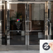 Autocollant Pour Fenêtre Code QR du logo de l'entreprise à heures d'ouvertu (Porte de bureau)