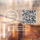 Autocollant Pour Fenêtre Code QR du logo de l'entreprise avec lettrage blan (Feuille 2)