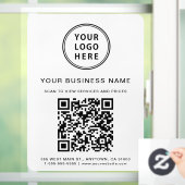 Autocollant Pour Fenêtre Code QR du logo de l'entreprise blanc (Maison)