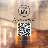 Autocollant Pour Fenêtre Code QR du logo de l'entreprise Connectez-vous ave (Feuille 2)
