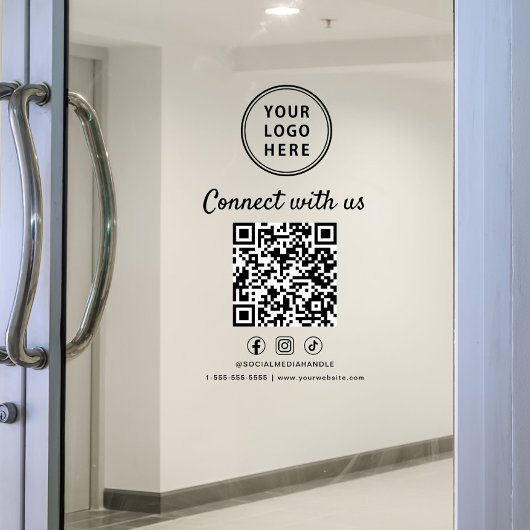 Autocollant Pour Fenêtre Code QR du logo de l'entreprise Connectez-vous ave