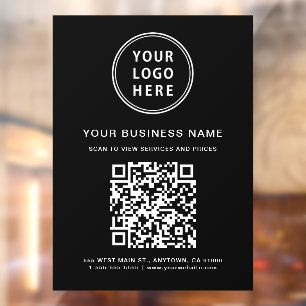 Autocollant Pour Fenêtre Code QR du logo de l'entreprise noir