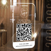 Autocollant Pour Fenêtre Code QR du logo d'entreprise blanc moderne
