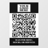 Autocollant Pour Fenêtre Code QR du logo d'entreprise noir (Feuille)
