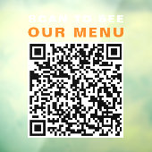 Autocollant Pour Fenêtre Code QR du menu du café-restaurant (Feuille 3)