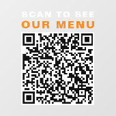 Autocollant Pour Fenêtre Code QR du menu du café-restaurant (Feuille)