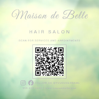 Autocollant Pour Fenêtre Code QR écriture signature Argent givré Moderne