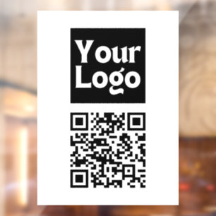 Autocollant Pour Fenêtre Code QR éditable & logo ou image de votre entrepri