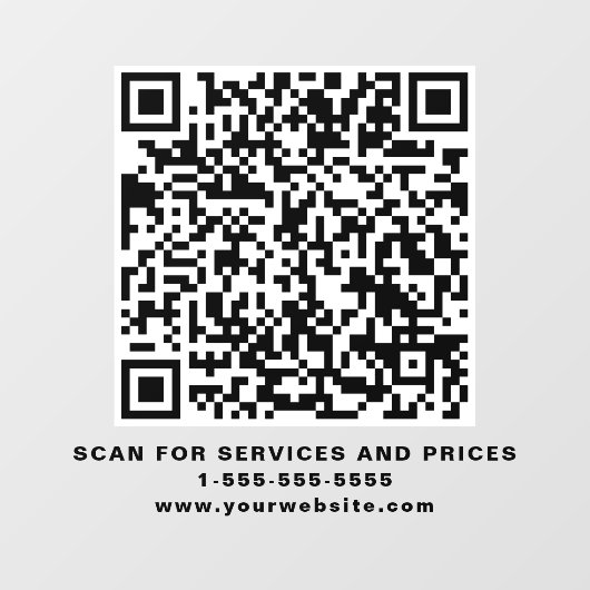 Autocollant Pour Fenêtre Code QR Entreprise Moderne (Feuille)