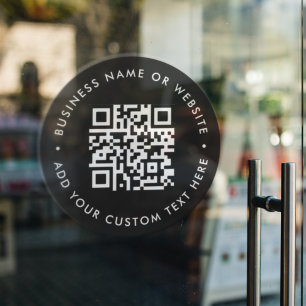Autocollant Pour Fenêtre Code QR Entreprise Moderne Élégante Noir