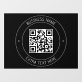 Autocollant Pour Fenêtre Code QR et texte modifiable | Noir et blanc (Feuille)