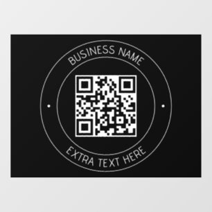 Autocollant Pour Fenêtre Code QR et texte modifiable   Noir et blanc