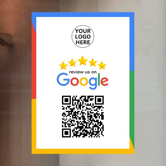 Autocollant Pour Fenêtre Code QR Google Business Review 5 étoiles