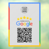 Autocollant Pour Fenêtre Code QR Google Business Reviews 5 étoiles Gris (Feuille 3)