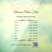 Autocollant Pour Fenêtre code qr heures d'ouverture d'entreprise jour férié (Feuille 3)