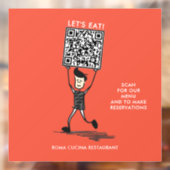 Autocollant Pour Fenêtre Code QR Let's Eat (Feuille 2)
