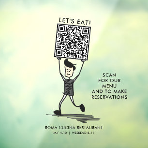 Autocollant Pour Fenêtre Code QR Let's Eat