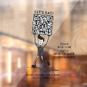 Autocollant Pour Fenêtre Code QR Let's Eat (Feuille 2)