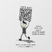 Autocollant Pour Fenêtre Code QR Let's Eat (Feuille)