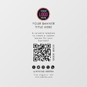Autocollant Pour Fenêtre Code QR | Logo d'entreprise (Feuille)