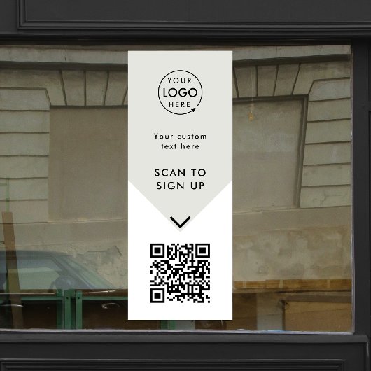 Autocollant Pour Fenêtre Code QR | Logo d'entreprise Moderne Promotionnel