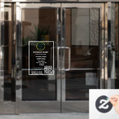 Autocollant Pour Fenêtre Code QR Logo Entreprise Heures d'Ouverture Personn (Porte de bureau)