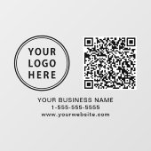 Autocollant Pour Fenêtre Code QR Logo Entreprise Horizontal (Feuille)