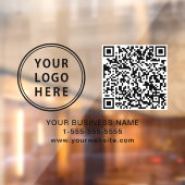 Autocollant Pour Fenêtre Code QR Logo Entreprise Horizontal (Feuille 2)