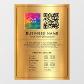 Autocollant Pour Fenêtre Code QR Logo Heures d'ouverture Ouvert Fermé Faux (Feuille)