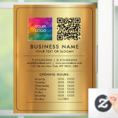 Autocollant Pour Fenêtre Code QR Logo Heures d'ouverture Ouvert Fermé Faux (Maison)