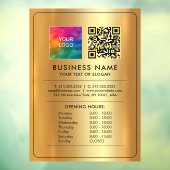 Autocollant Pour Fenêtre Code QR Logo Heures d'ouverture Ouvert Fermé Faux (Feuille 3)