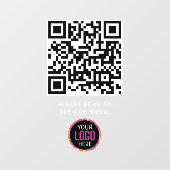 Autocollant Pour Fenêtre Code QR Menu Noir Logo Café Moderne Sans Contact (Feuille)