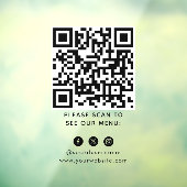 Autocollant Pour Fenêtre Code QR Menu Noir Logo Café Moderne Sans Contact (Feuille 3)