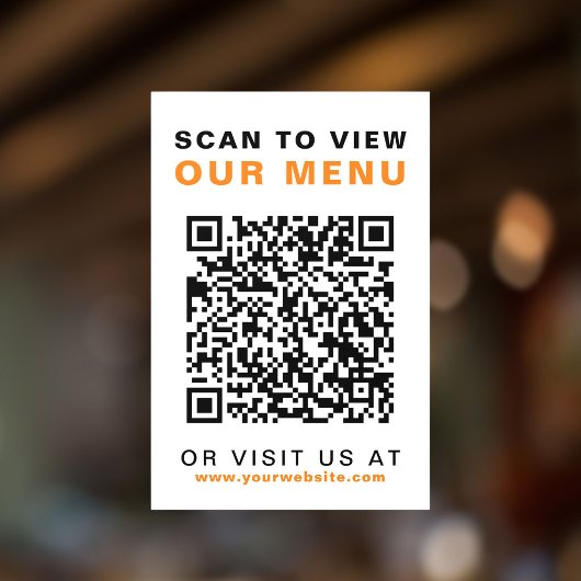 Autocollant Pour Fenêtre Code QR Menu Restaurant Café