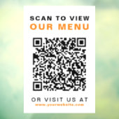 Autocollant Pour Fenêtre Code QR Menu Restaurant Café (Feuille 3)