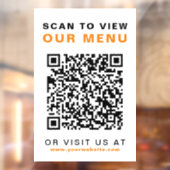 Autocollant Pour Fenêtre Code QR Menu Restaurant Café (Feuille 2)