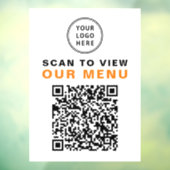 Autocollant Pour Fenêtre Code QR Menu Restaurant Café Logo (Feuille 3)