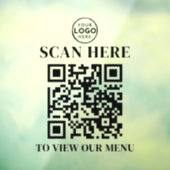 Autocollant Pour Fenêtre Code QR Menu Texte Logo personnalisé (Feuille 3)