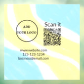 Autocollant Pour Fenêtre Code QR minimal simple ajouter un logo nom de code (Feuille 3)