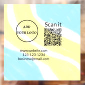Autocollant Pour Fenêtre Code QR minimal simple ajouter un logo nom de code (Feuille 2)