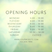 Autocollant Pour Fenêtre Code QR minimaliste heures d'ouverture d'entrepris (Feuille 3)