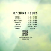 Autocollant Pour Fenêtre Code QR minimaliste heures d'ouverture d'entrepris (Feuille 3)